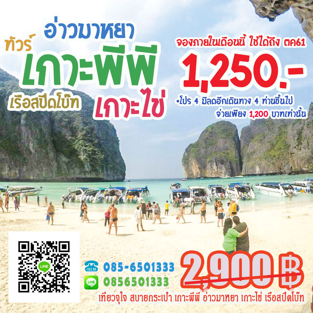 ทัวร์เกาะพีพี อ่าวมาหยา เกาะไข่ โดย Speed Boat ทัวร์เกาะพีพี อ่าวมาหยา เกาะไข่ โดย Speed Boat